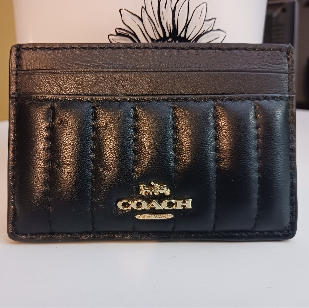 Coach Black Leather Card Holder